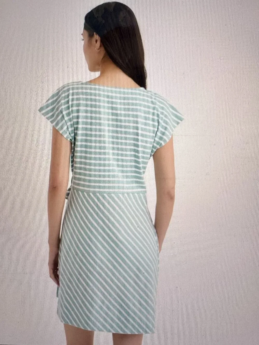 NWT Current Loft Striped Side Tie Wedge Tee Mini Dress - Picture 2 of 4